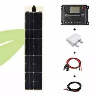 Panneau solaire 300W flexible + câble de clip + contrôleur solaire 100A  pour camping car caravane,Dual USB - Cdiscount Bricolage