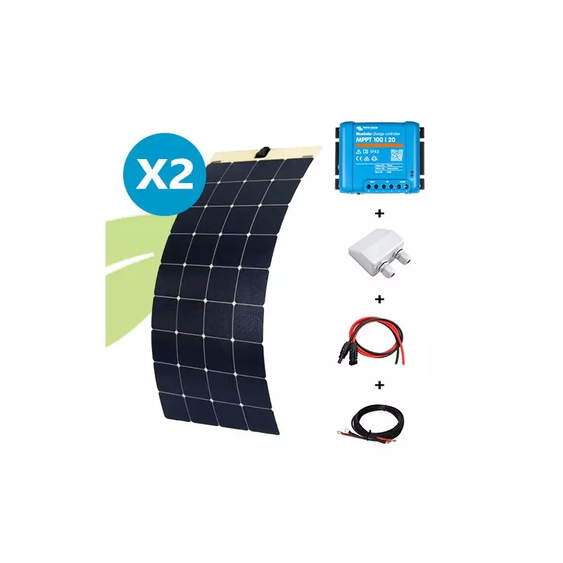 Kit solaire flexible 340W 12V back contact van / camping-car / bateau