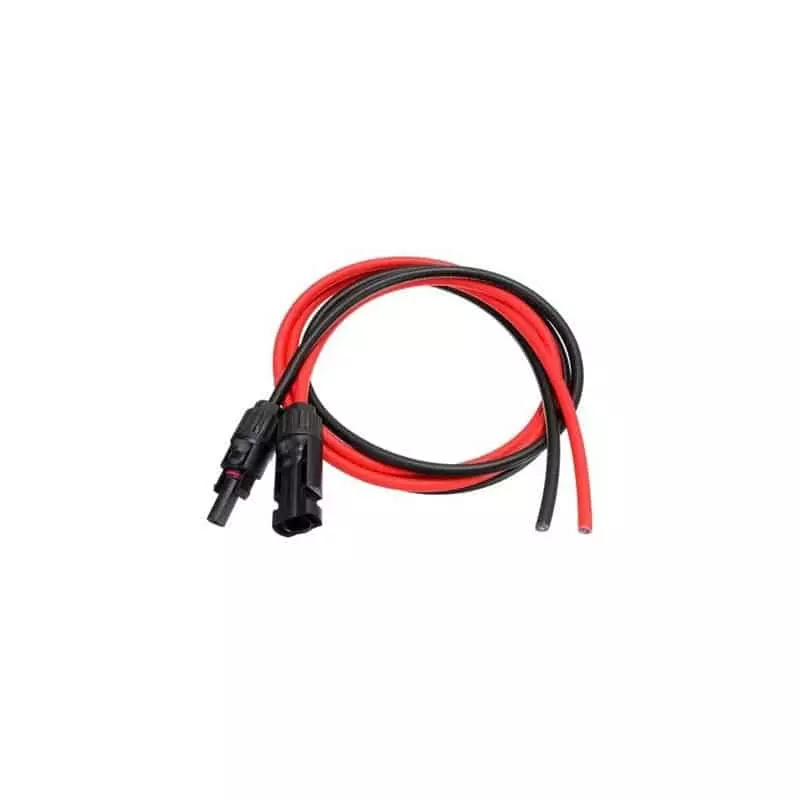 Câble de Connexion Régulateur-Batterie 2x2M 6mm2 avec Cosse pré-câblé (Noir  + Rouge)