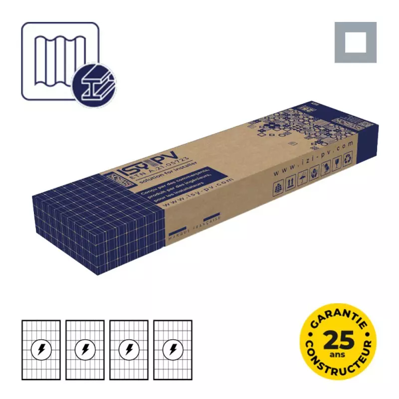 Fixation avec tire-fond métal 4 panneaux - ISY-BOX