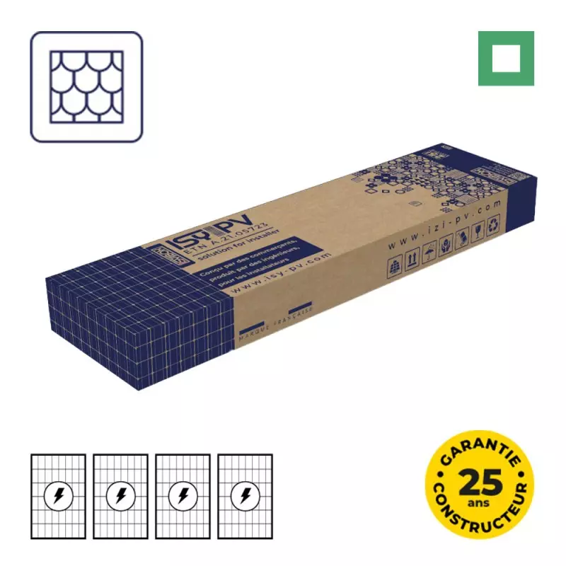 Fixation sur tuiles plates 4 panneaux - ISY-BOX