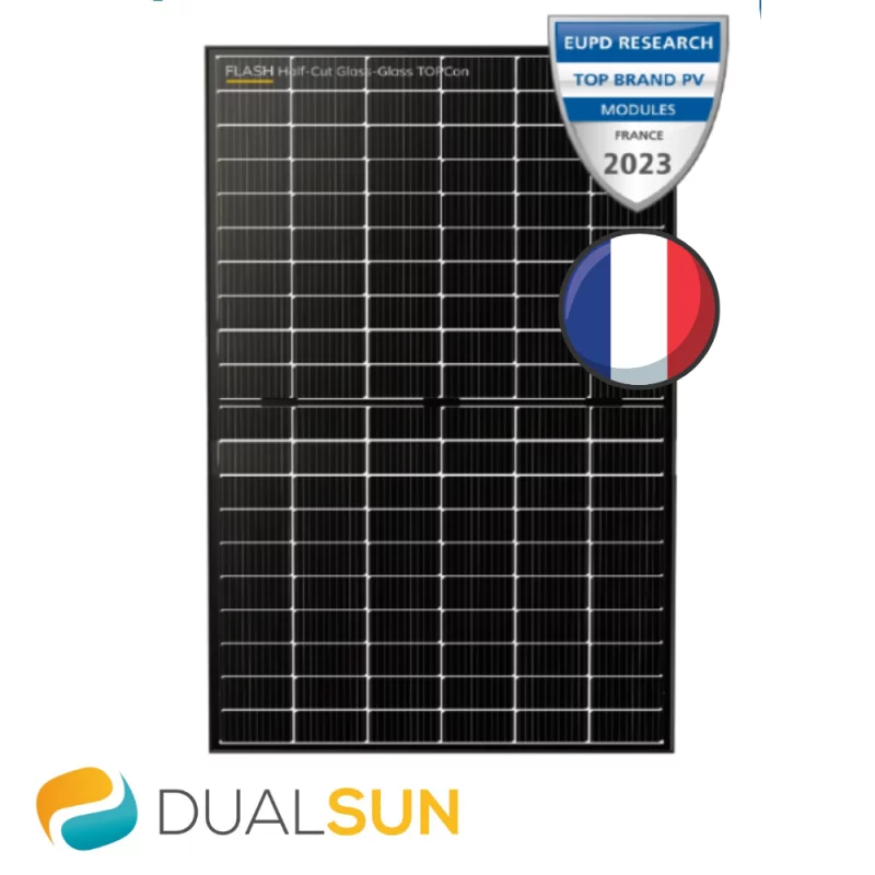 Panneau solaire Dualsun 500W 24V FLASH 500 Half-Cut Glass-Glass TOPCon