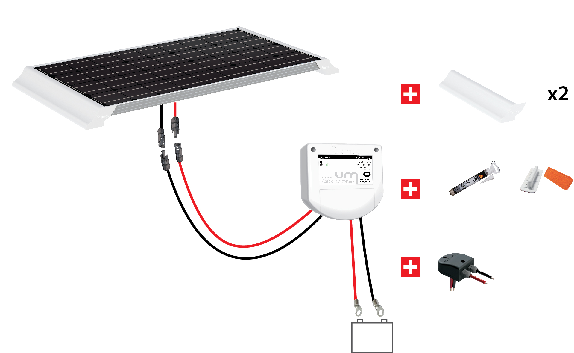 Kit solaire Véhicule Victron / Uniteck 300W 12V full options